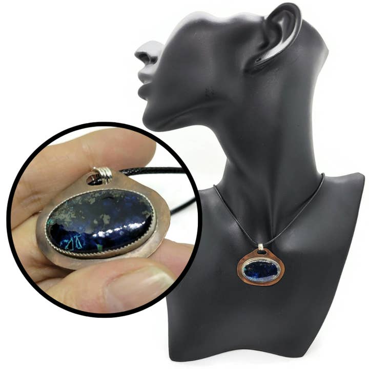 One of a Kind Azurite Gemstone Pendant for wholesale by Bella Ornamenti