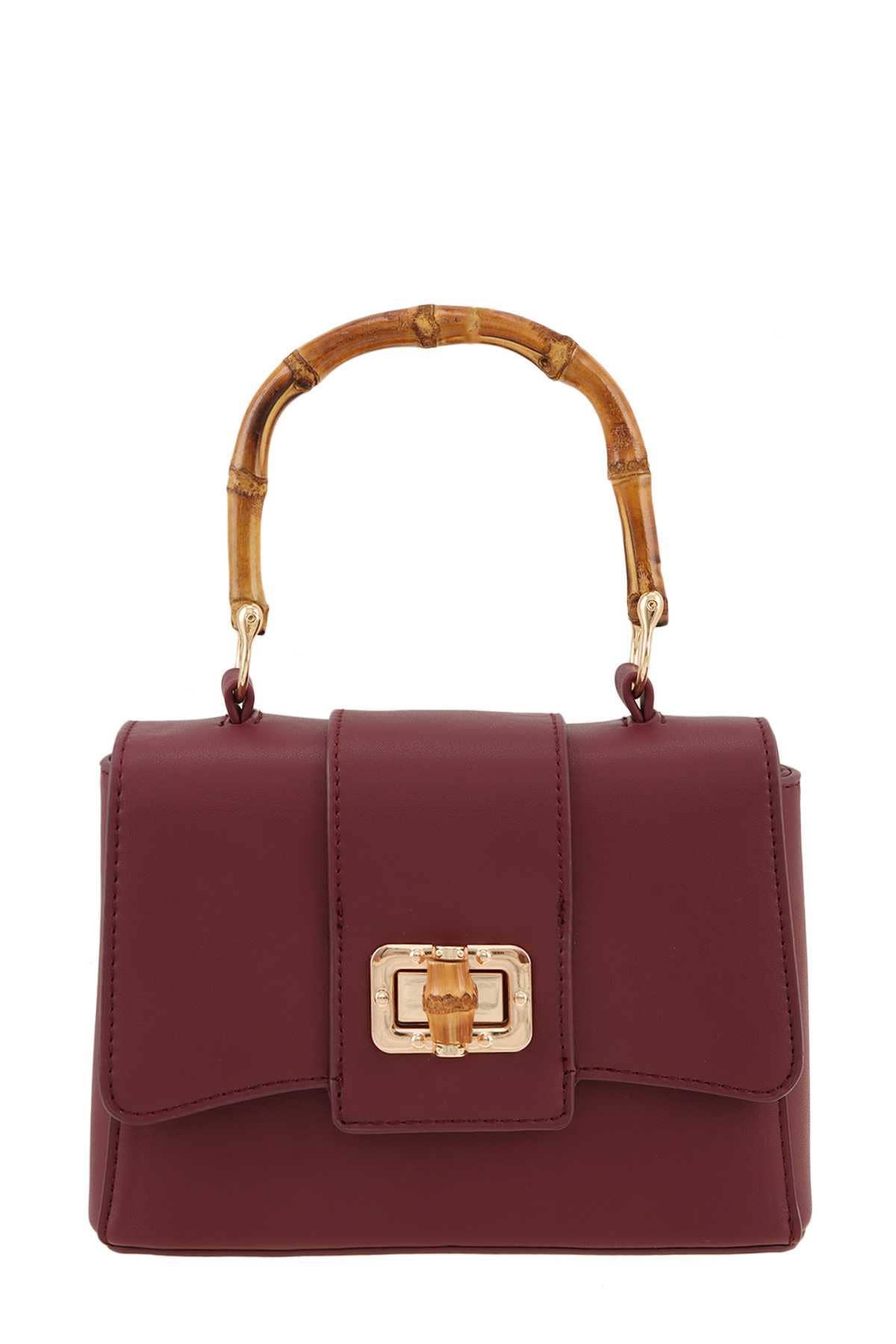 anbfashion - Wholesale Top Handle Bag - Women's - Rectangular Crossbody Bag with Bamboo Handle8