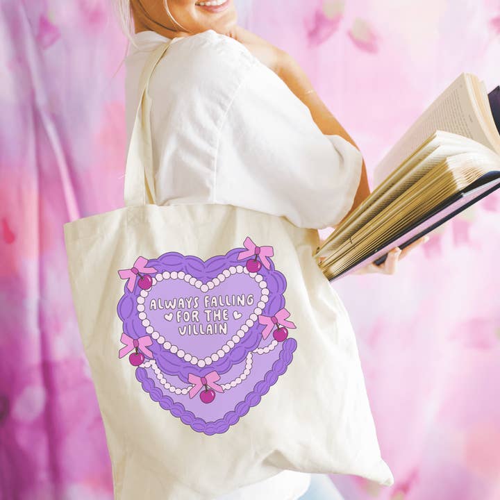 Canvas bookish tote bag - aesthetic book themed gift bag for wholesale by Literari Goods, Co | Book Themed Candles + Gifts