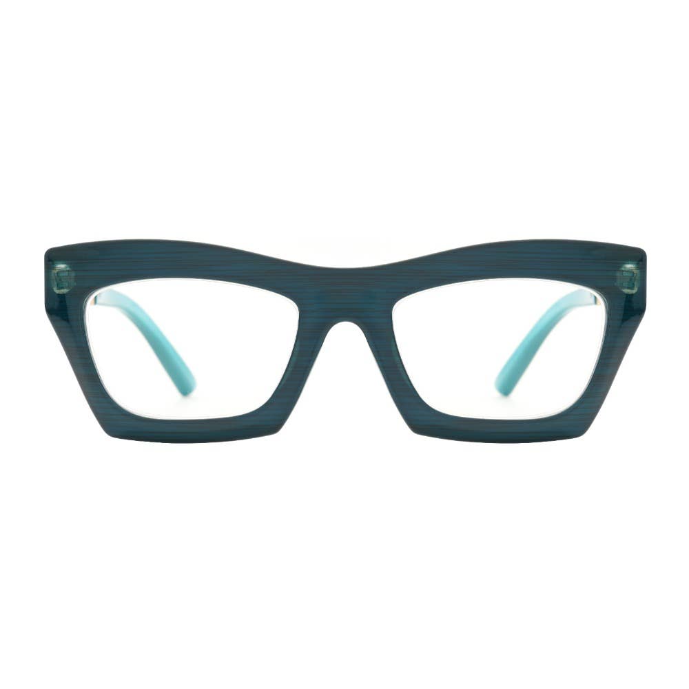 Ryan Simkhai Eyeshop – Óculos - Unissexo por atacado – ALEXA | Teal Escuro | Dourado | Luz Azul1