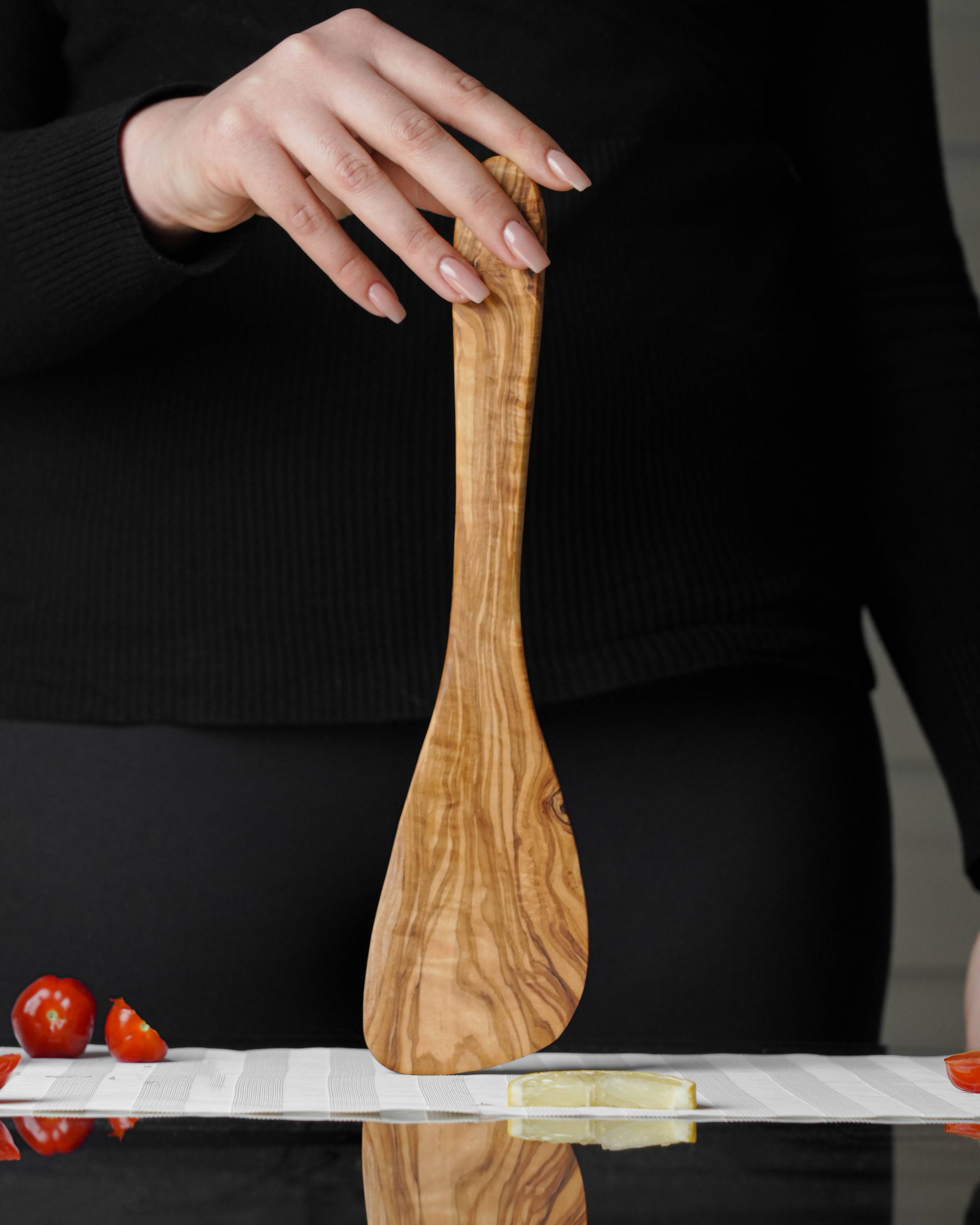 Handcrafted Olivewood - Wholesale Spatula/Turner - Handmade Olive Wood Corner Spatula1