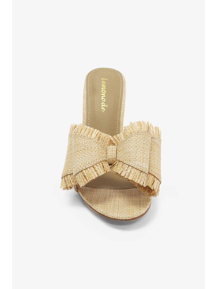 Lemonade Shoes - Wholesale High Heels - Women's - BEACH HOUSE - Raffia Bow Mules, Woven Finish, Stiletto Heel9