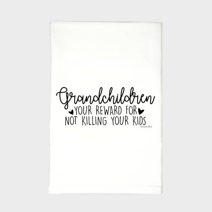 Green Bee Tea Towels - Wholesale Tea Towel - Grandchildren Reward Dish Towel | Tea Towel | Family Towel0