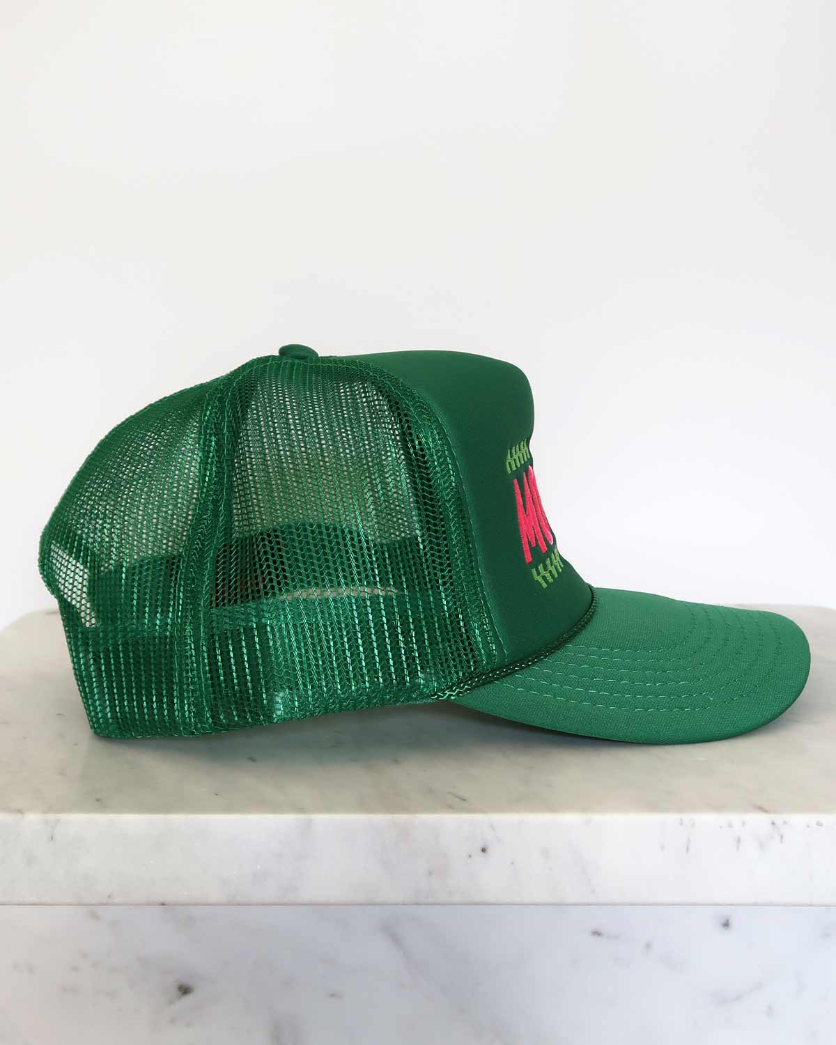 Sundrop - Wholesale Trucker Hat - Women's - Cool Mother Club Checkered Trucker Hat - High Profile Green5