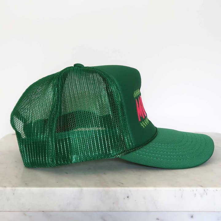 Sundrop - Wholesale Trucker Hat - Women's - Cool Mother Club Checkered Trucker Hat - High Profile Green5