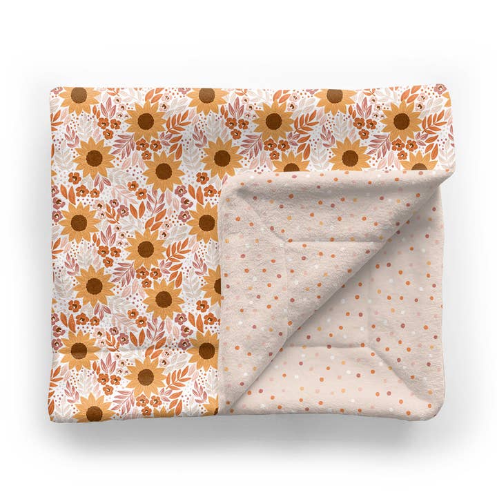 Kids Minky Blanket | Summer Sunflower for wholesale by Audrey & Bear
