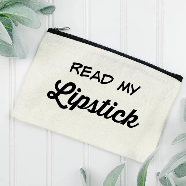 Ladies Neutral Makeup/Purse Bag - Read My Lipstick for wholesale by Rufflеѕ & Bоwtіеѕ - Affordable Boys & Girls Clothing
