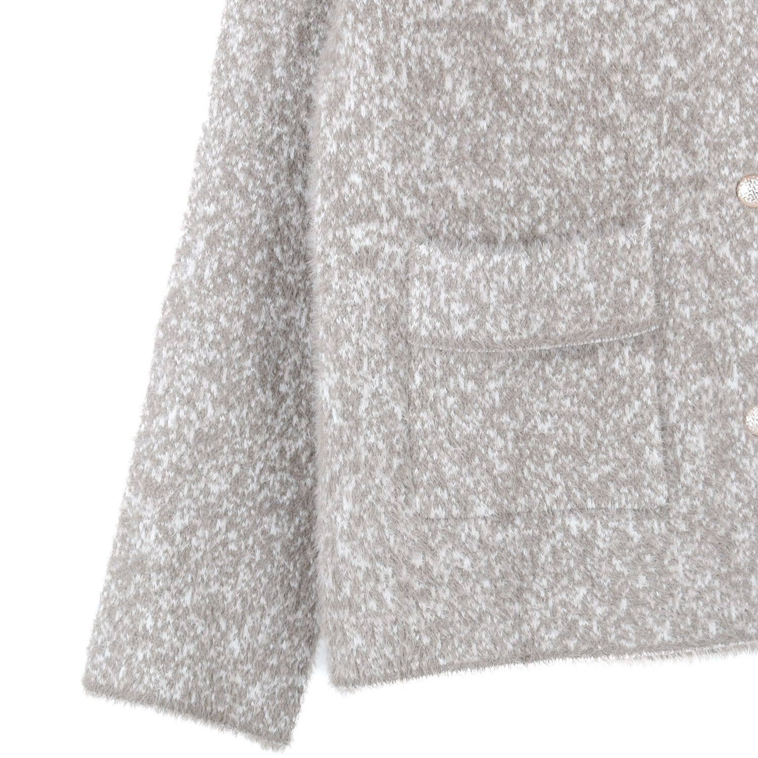 PEACH ACCESSORIES - Wholesale Cardigan - Women's - Sparkling Collar Soft Knit Pocket Cardigan SS10114