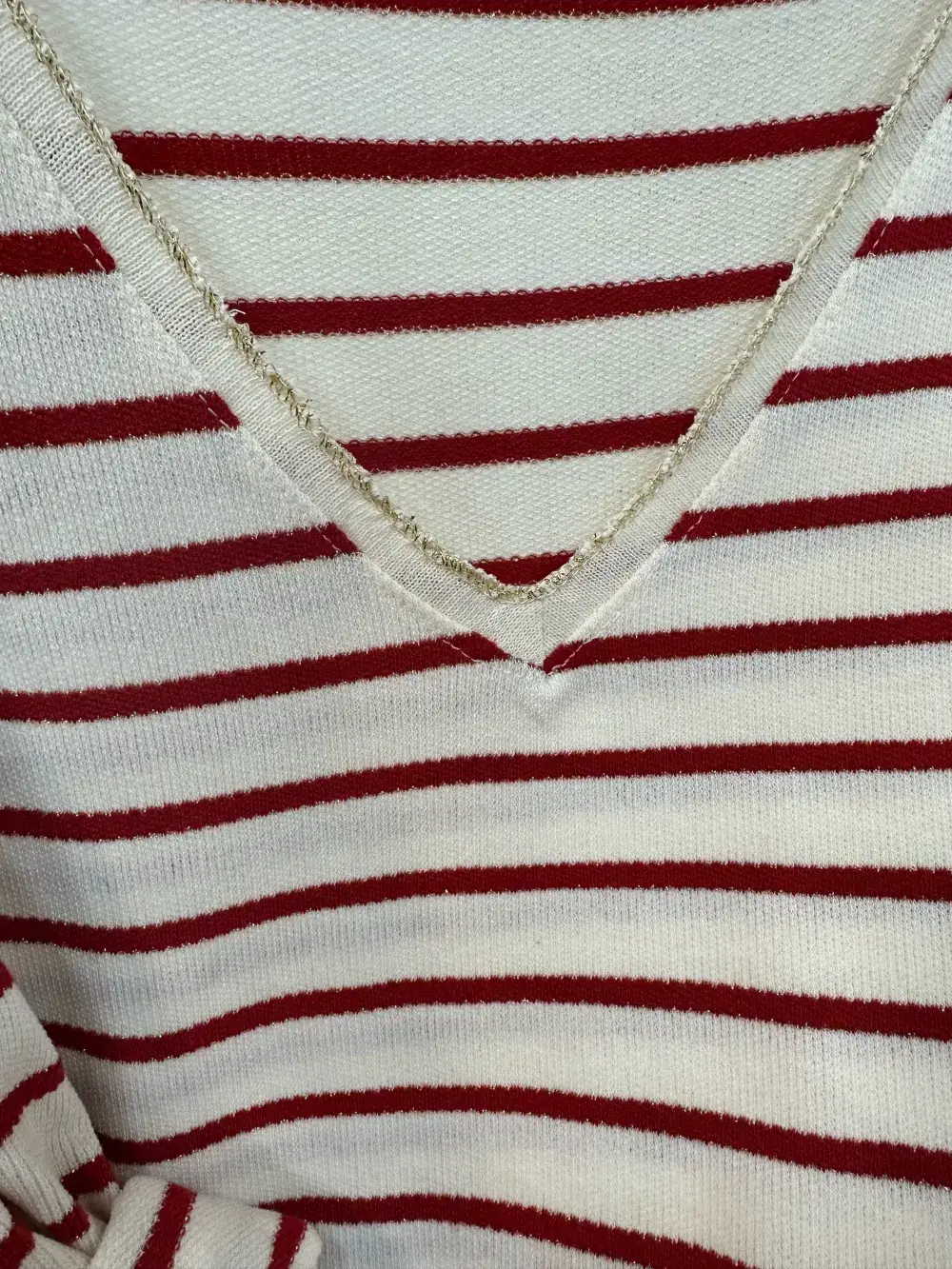 Mimi & Gogo - Wholesale T-Shirt - Women's - Striped top with lurex collar @46262_HRayeColLux4