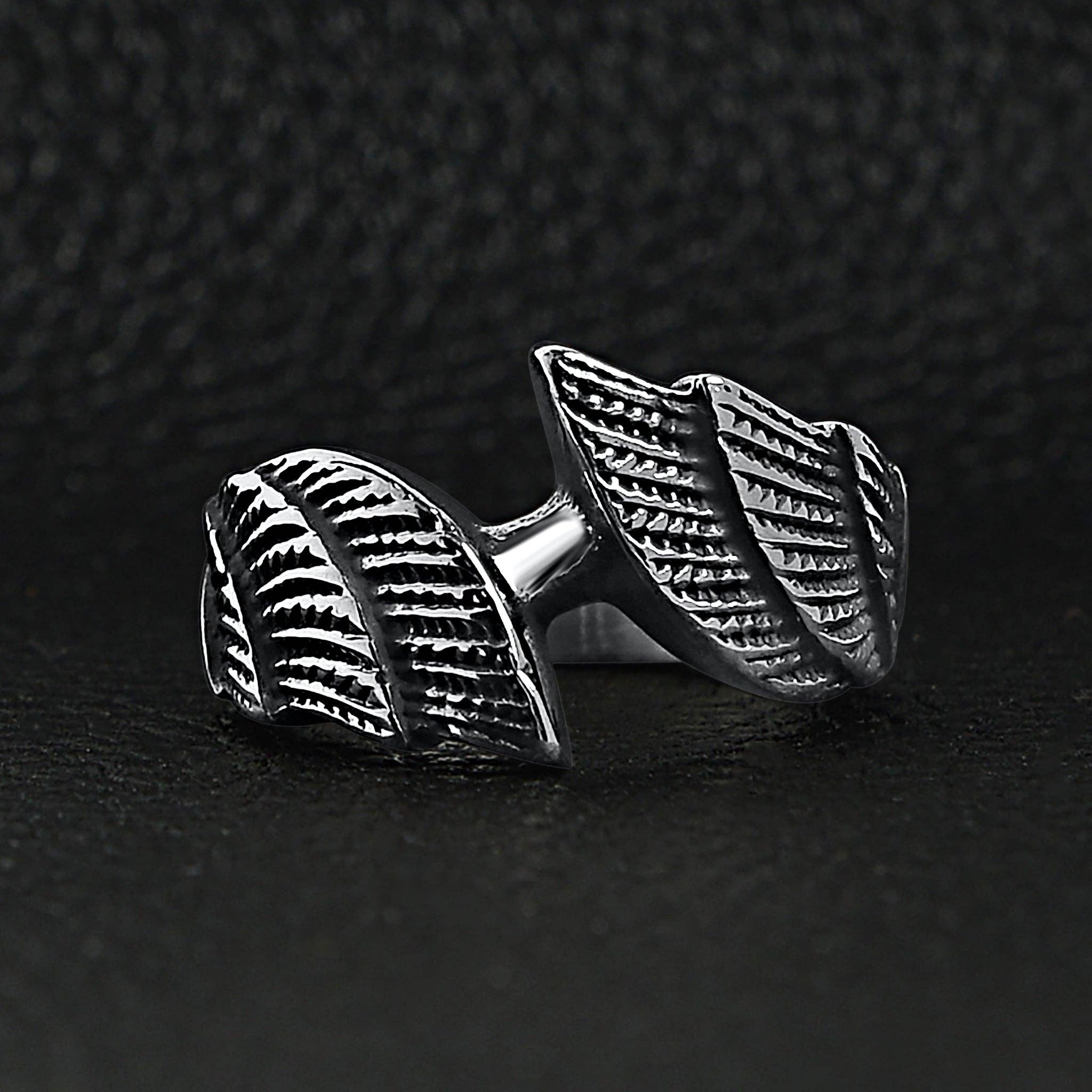 WJW - Wholesale Cocktail/Statement Ring - Stainless Steel Angel Wings Ring3