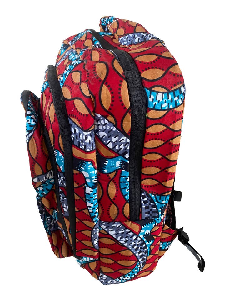 African Print Backpack | Laptop Bag for wholesale by Satsuma Wholesale