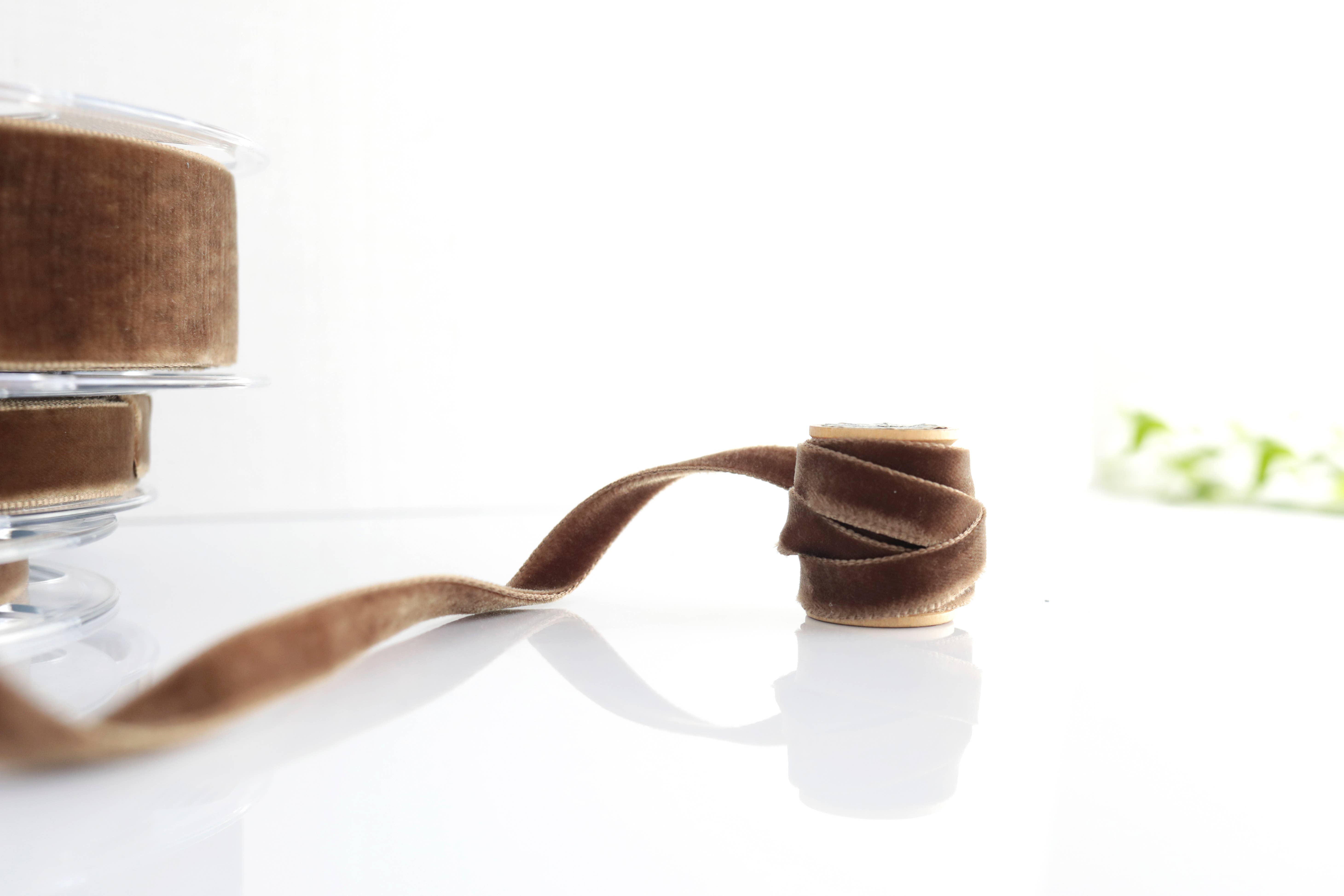 Such Good Supply - Wholesale Ribbon - Gift Wrapping - Mocha Brown Double Sided Velvet Ribbon4