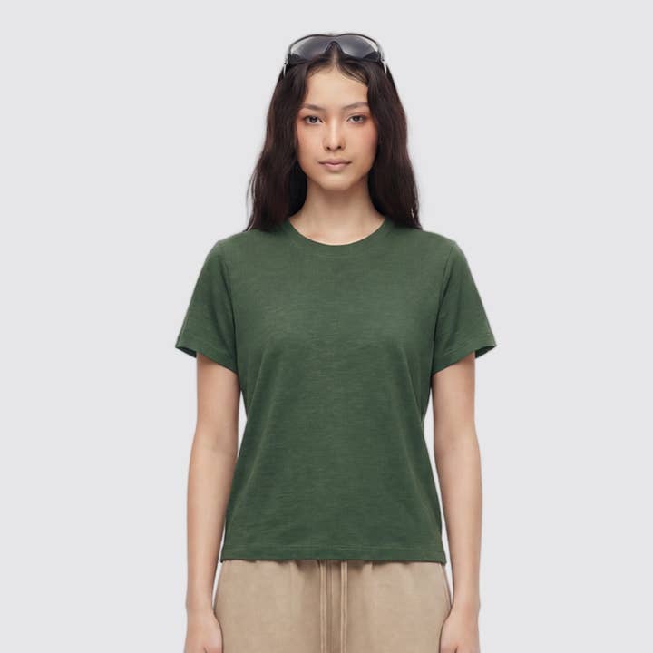 Unisex slub-bomulls-T-shirt – svalkande, andningsbar, normal passform, enfärgad för wholesale av Sodalemon