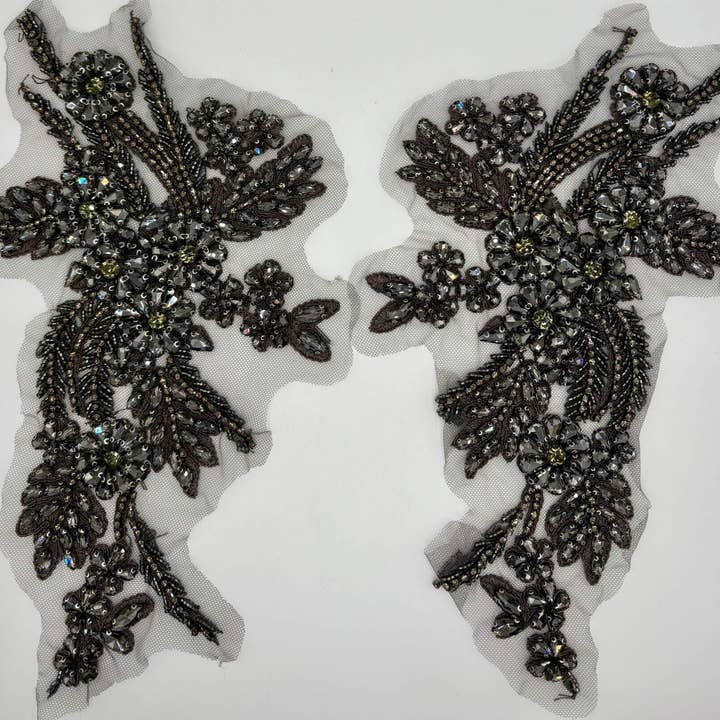 Appliques with Glitz - Wholesale Patch - Rhinestone Applique Pair (Various Colors)7