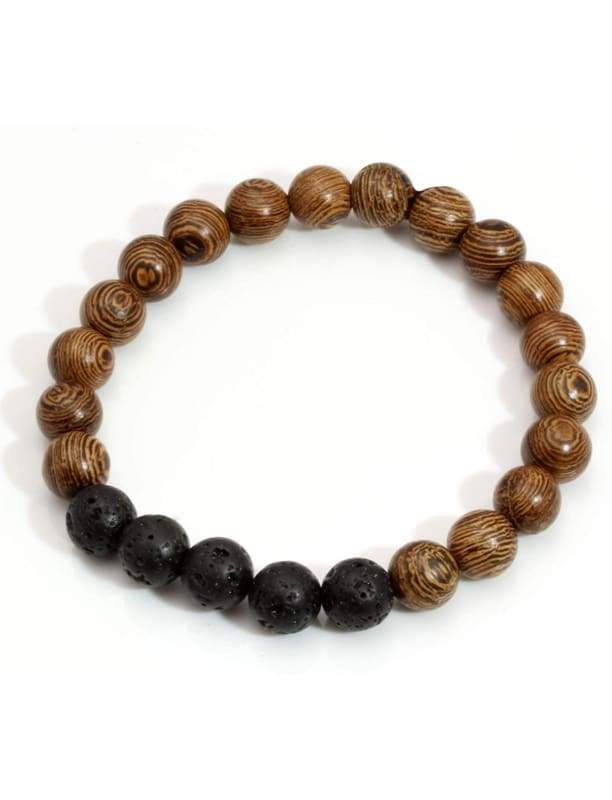 Fuze Body - Wholesale Aromatherapy Bracelet - Lava Stone Essential Oil Bracelet - Wood Beads 51