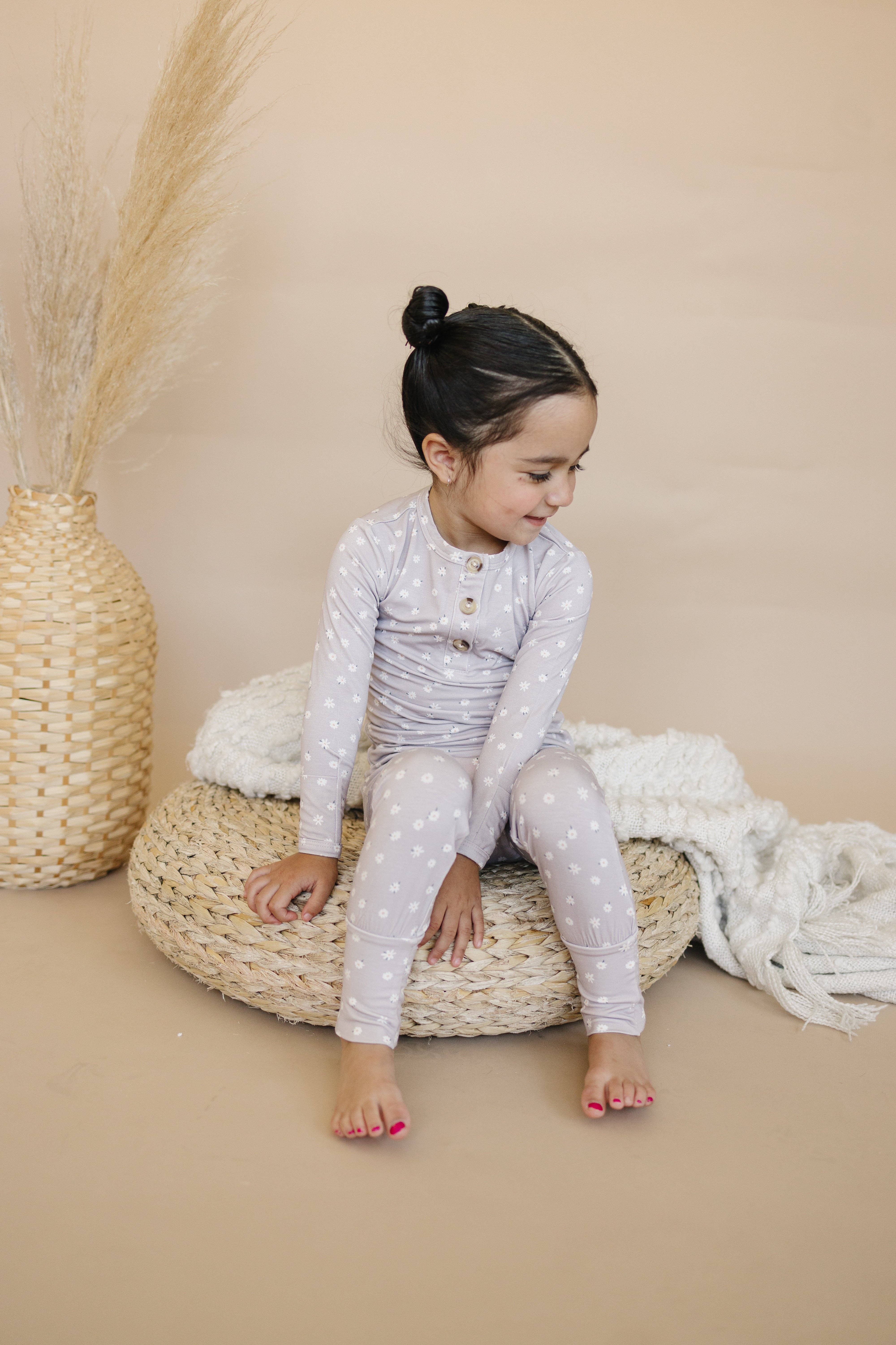 Little Joy Co. - Wholesale Sleepwear Set - Kids - Oopsie Daisy 2pc Henley Bamboo Pajamas - Sizes Newborn & Up!9