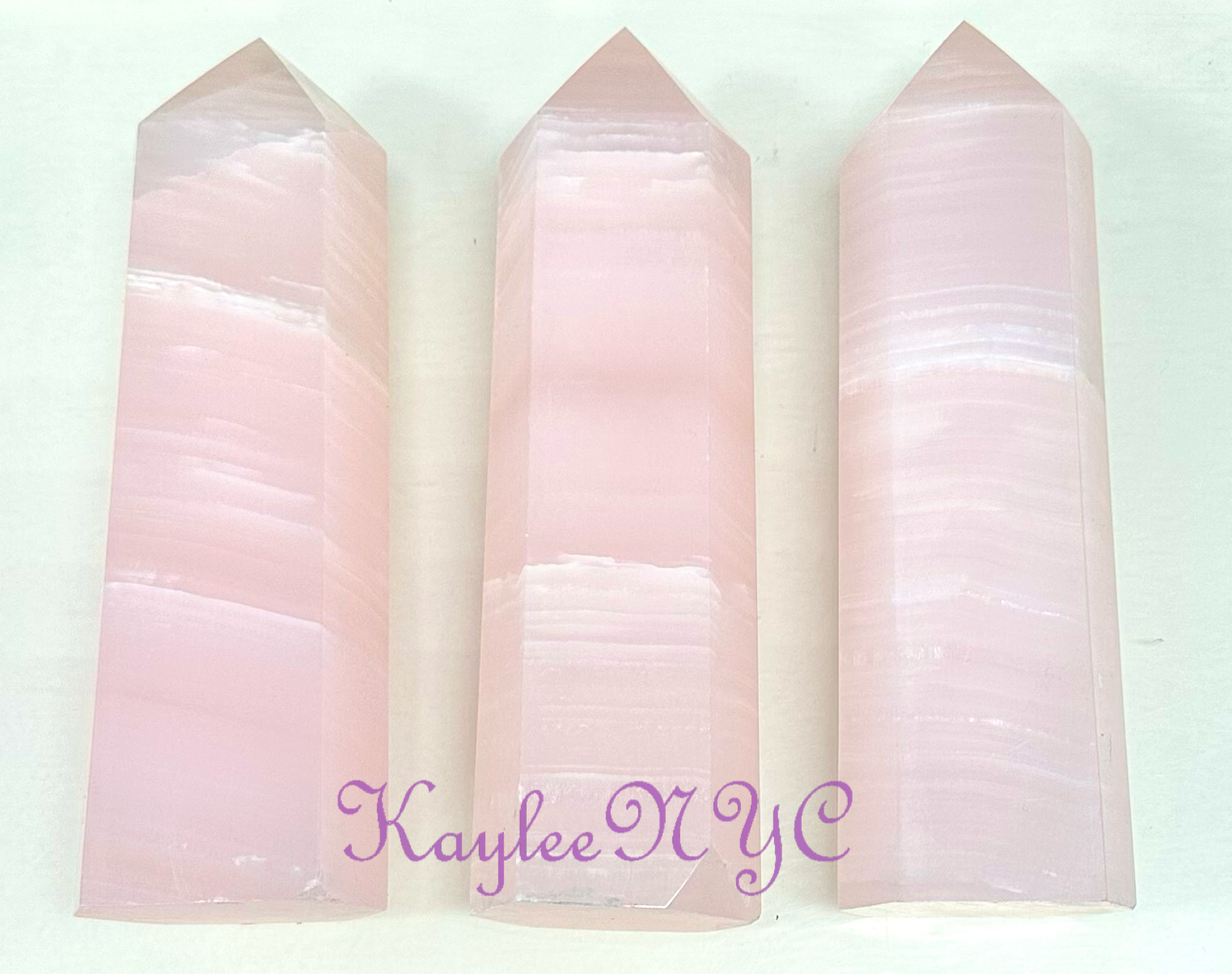 KayleeNYC - Wholesale Spiritual Stone/Crystal - 3-4 pcs Natural Mangano Calcite Tower3