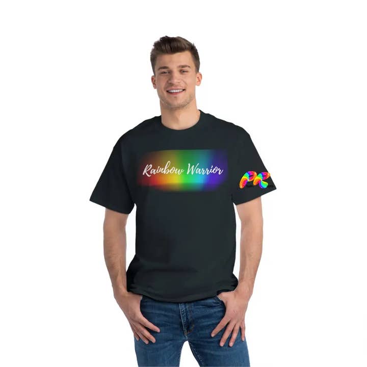 Rainbow Warrior Pride T-shirt Met Korte Mouwen voor wholesale door Prism Raves