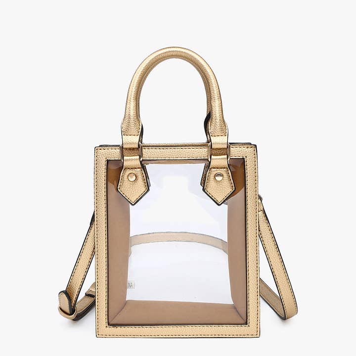 Jen & Co. - Venta al por mayor Bandolera - Mujer - Bandolera rectangular transparente Elise M2439CR con doble asa9