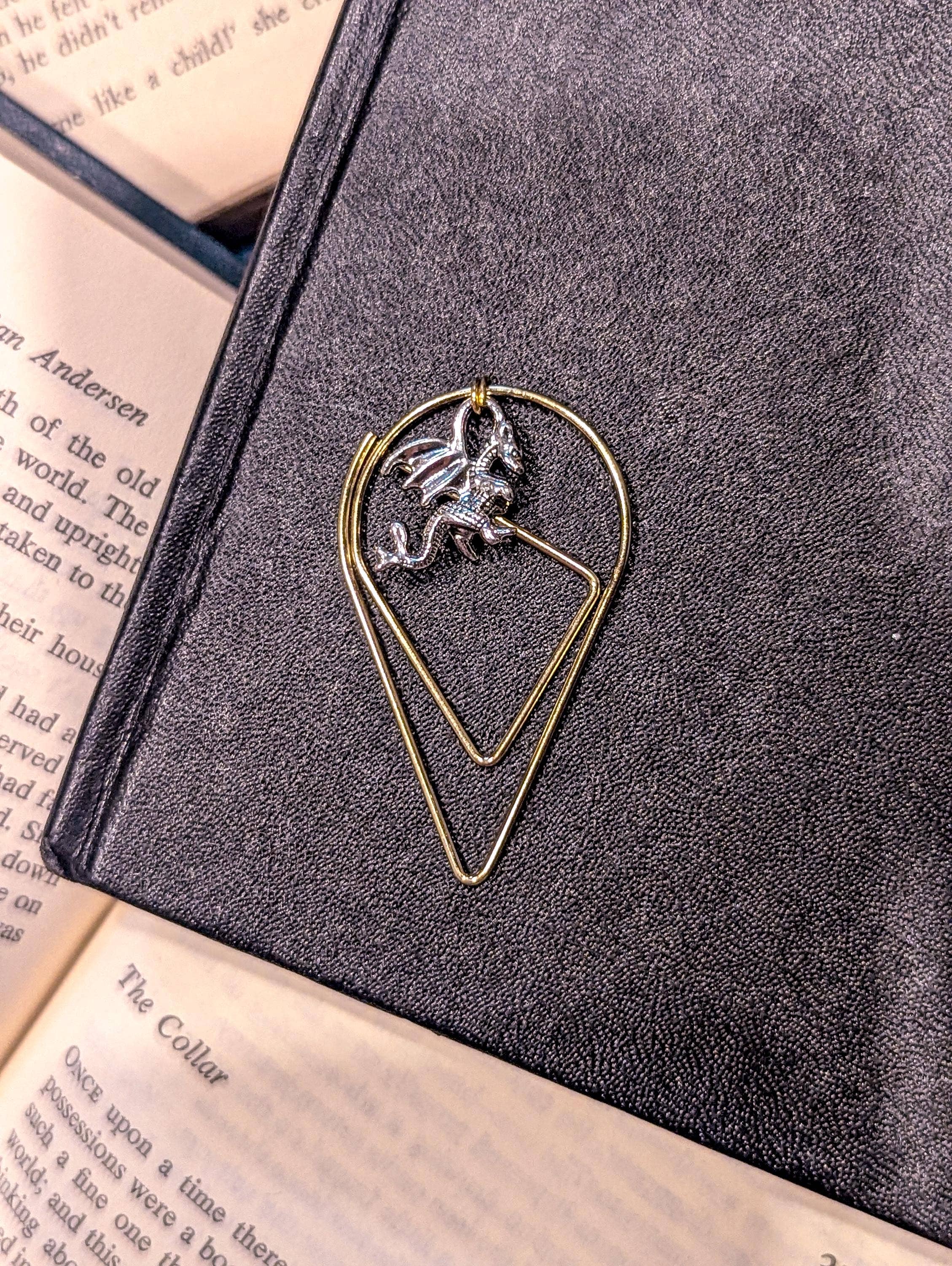 Bookish Trinkets - Wholesale Bookmark - Fantasy Flying Dragon Teardrop Metal Bookmark7