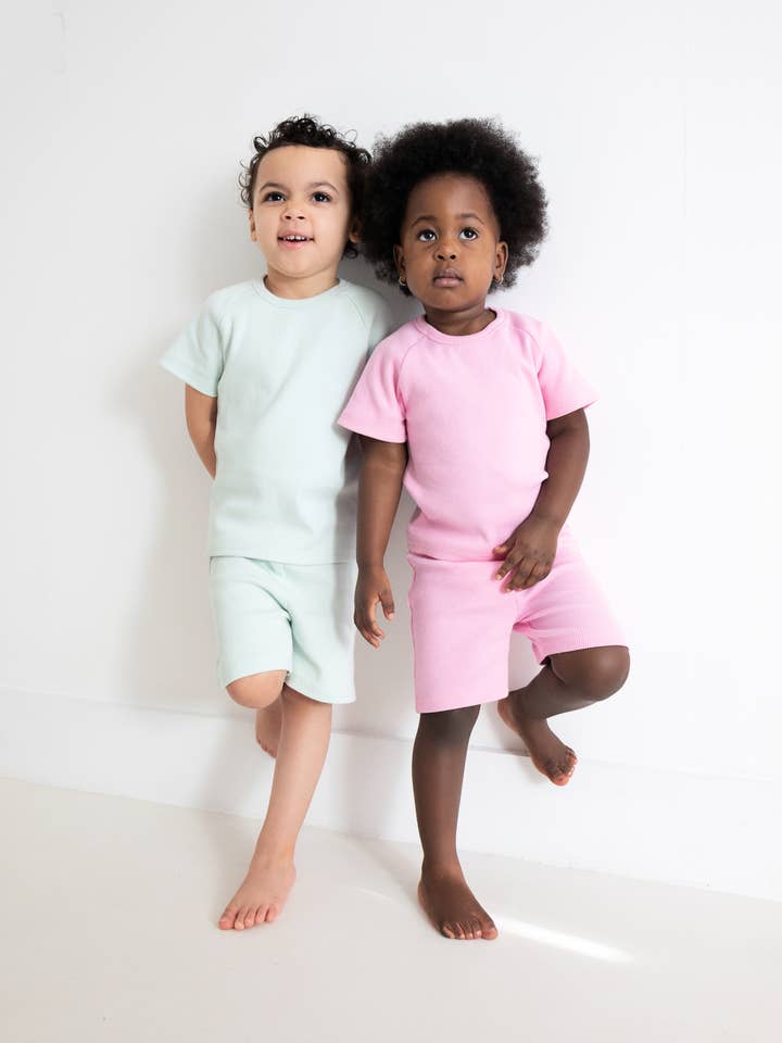 DreamBuy - Wholesale Lounge Set - Kids - Pink Ballerina Unbranded Summer Ribbed Lounge Set Unisex Pyj