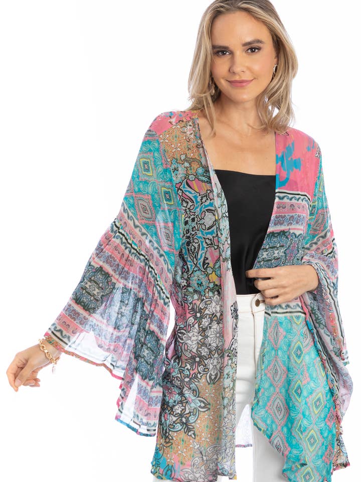 Mystical Garden Ruffle Sleeve Kimono for wholesale by SAACHI
