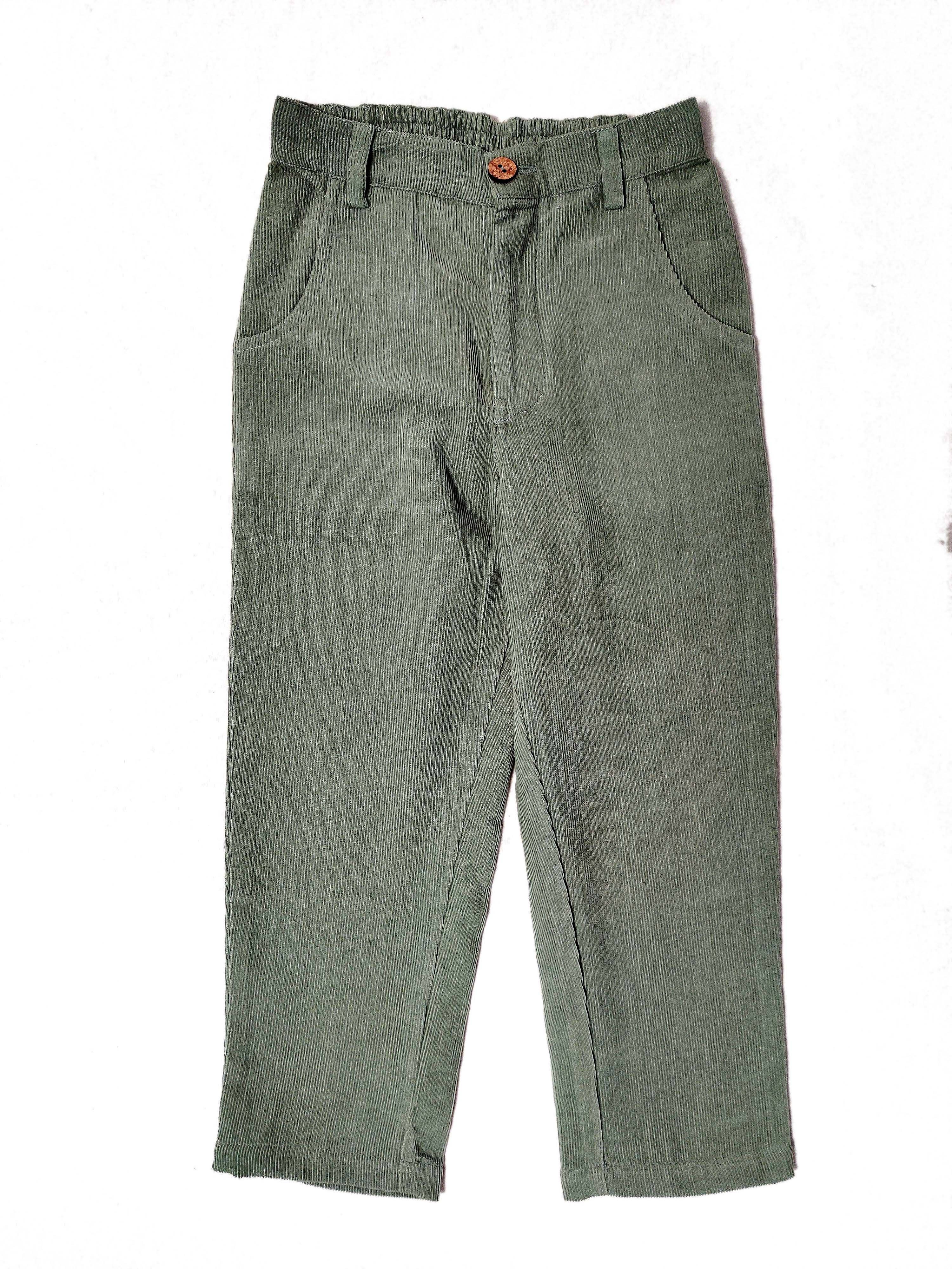 Yo Baby - Wholesale Pants - Kids - Boys Corduroy Pants - Sage Green1