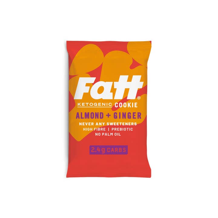 Fatt Almond + Ginger Keto Cookie (12 x 30g) for wholesale by Fatt