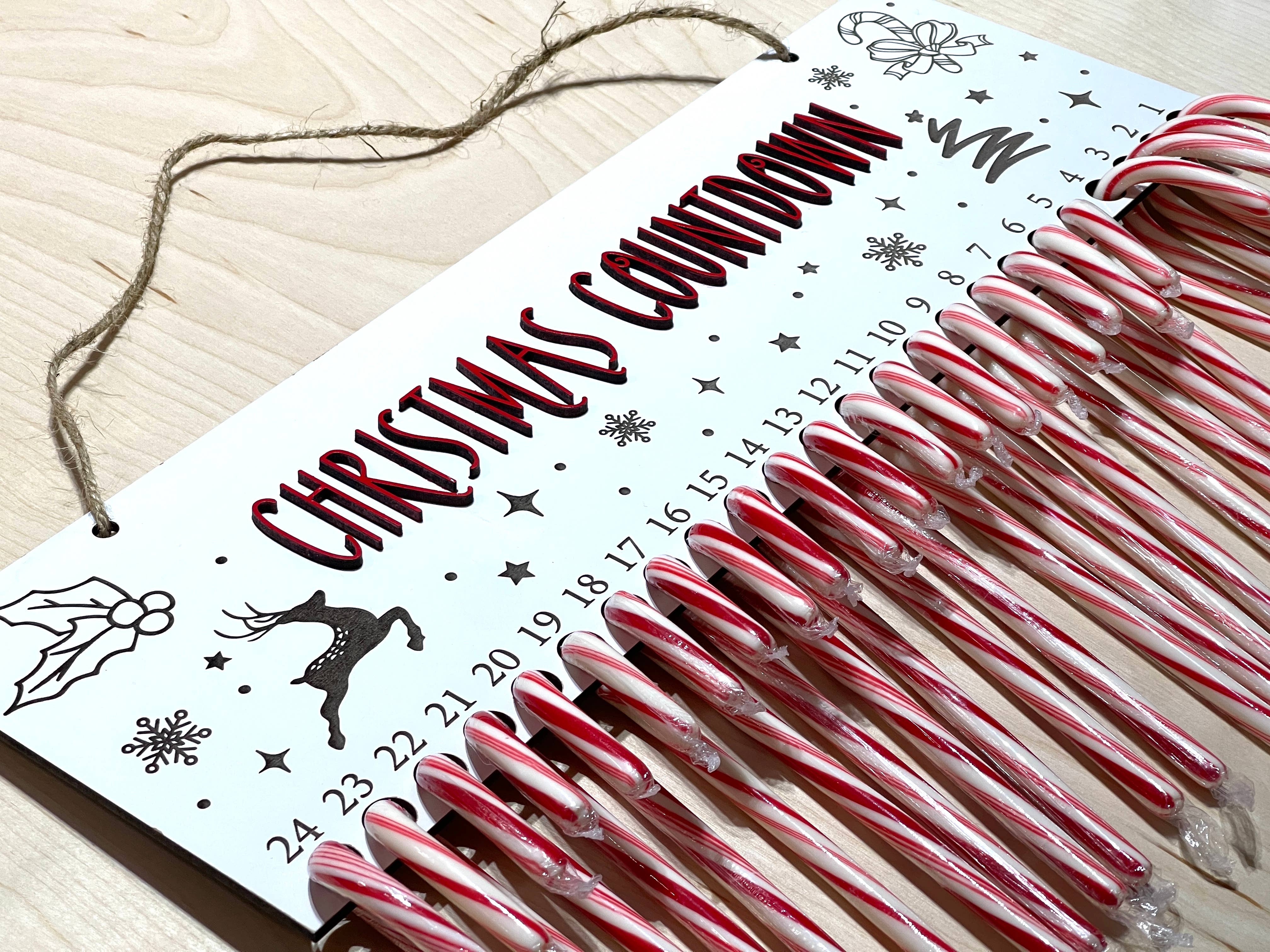 Deer Custom Designs - Wholesale Advent Calendar - Candy Cane Christmas Countdown Advent Calendar Sign2