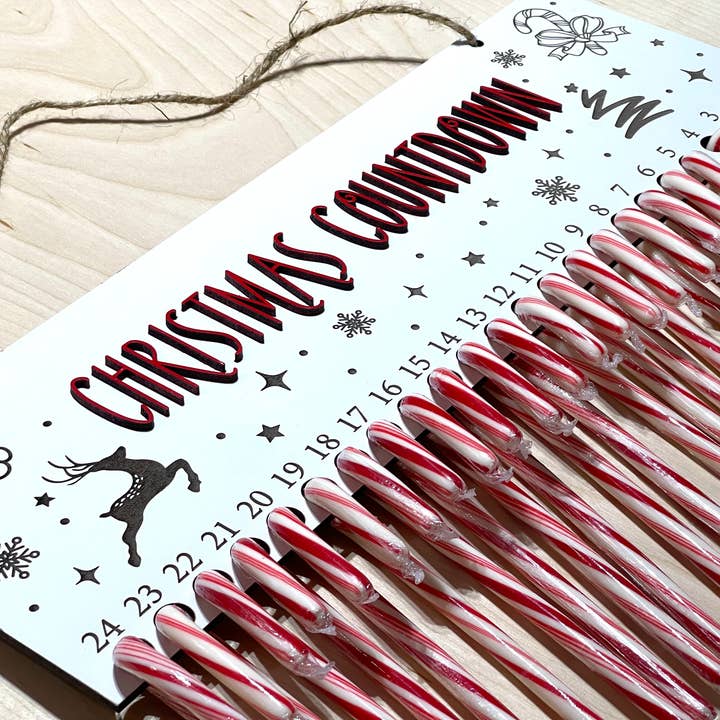 Deer Custom Designs - Wholesale Advent Calendar - Candy Cane Christmas Countdown Advent Calendar Sign2