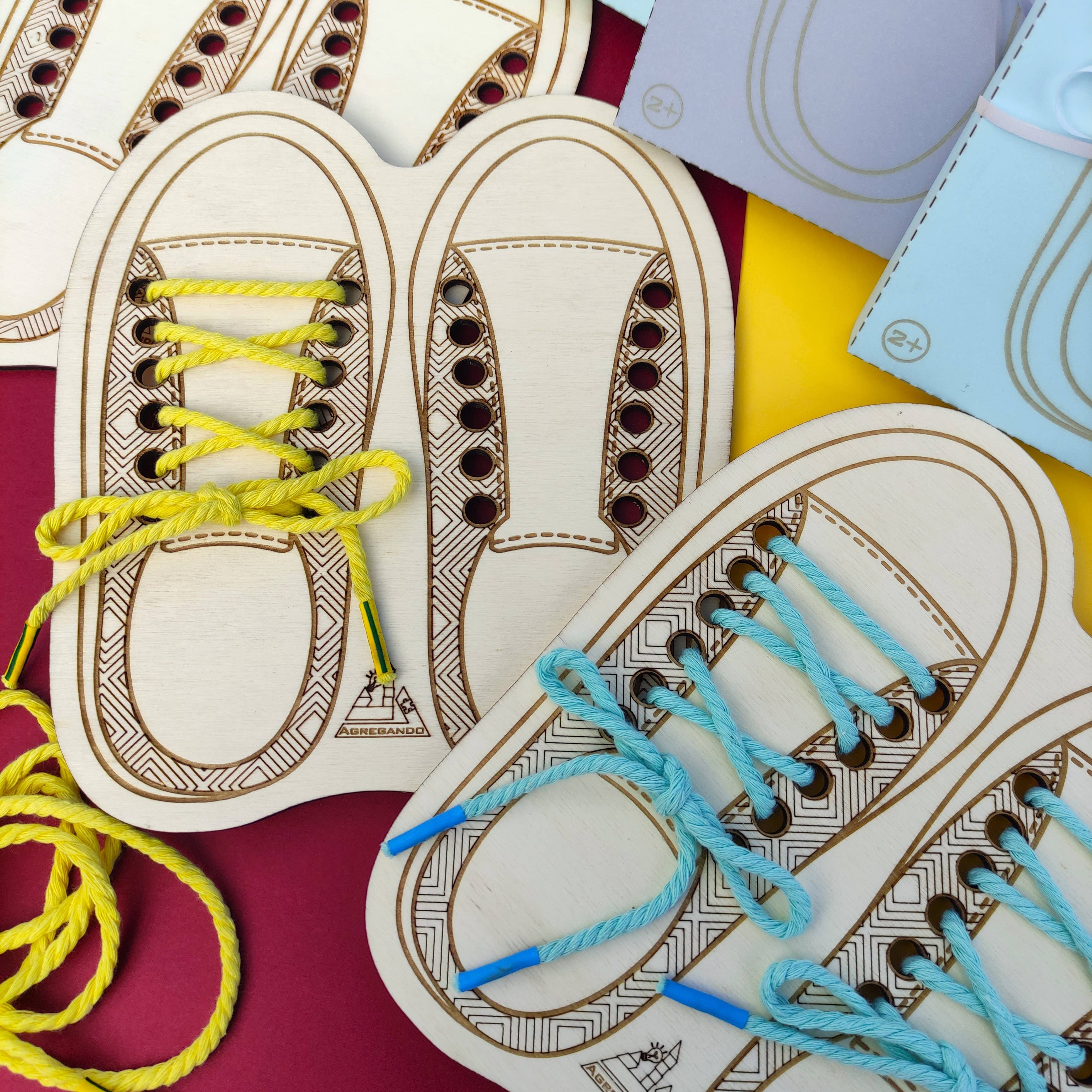 Herbs&Belles - Wholesale Wood Toy - Kids - Tack the Shoe, Education Lacing Toy, Kids Tie the shoelace3