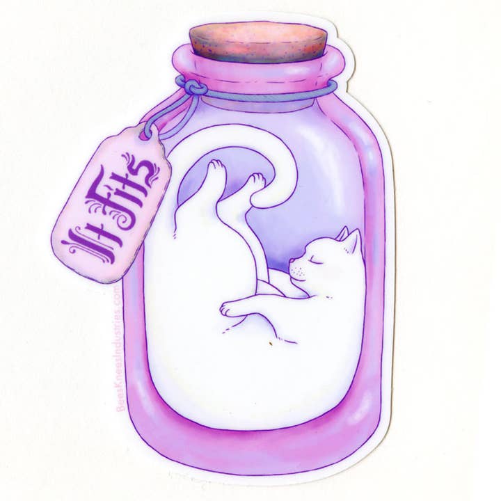 Autocolante de vinil It Fits Potion Cat por atacado de Bee's Knees Industries