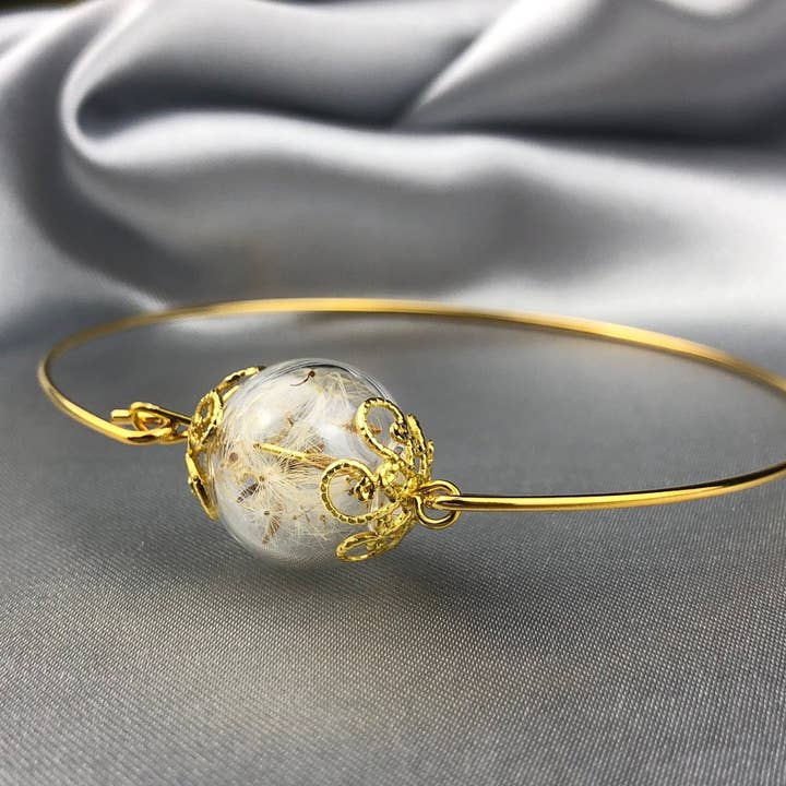 MadamLili - Wholesale Bangle Bracelet - Dandelion Dandelion Seed Bangle - Gold plated13