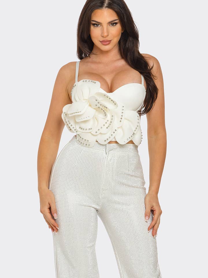 NEWGENS - Wholesale Corset - Women's - NT1113A 3D Floral Bustier Crop Top14