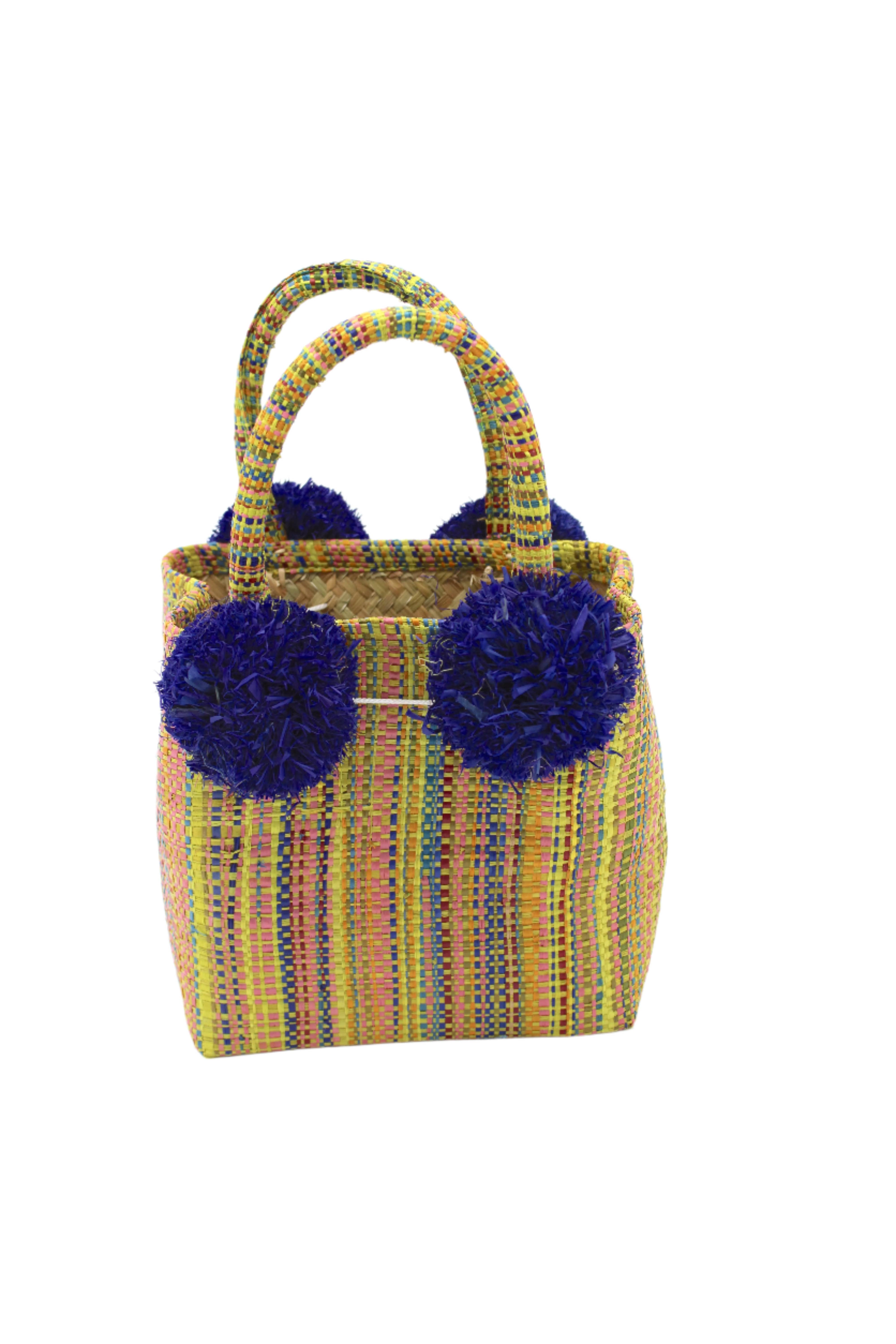 Shebobo - Venta al por mayor Bolso con asas - Mujer - Bolso mini de rafia Schooner con pompón0