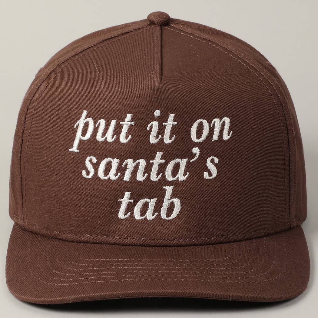 Fashion City - Wholesale Baseball Cap - Unisex - put it on santa's tab Text Embroidery Trucker Hat0