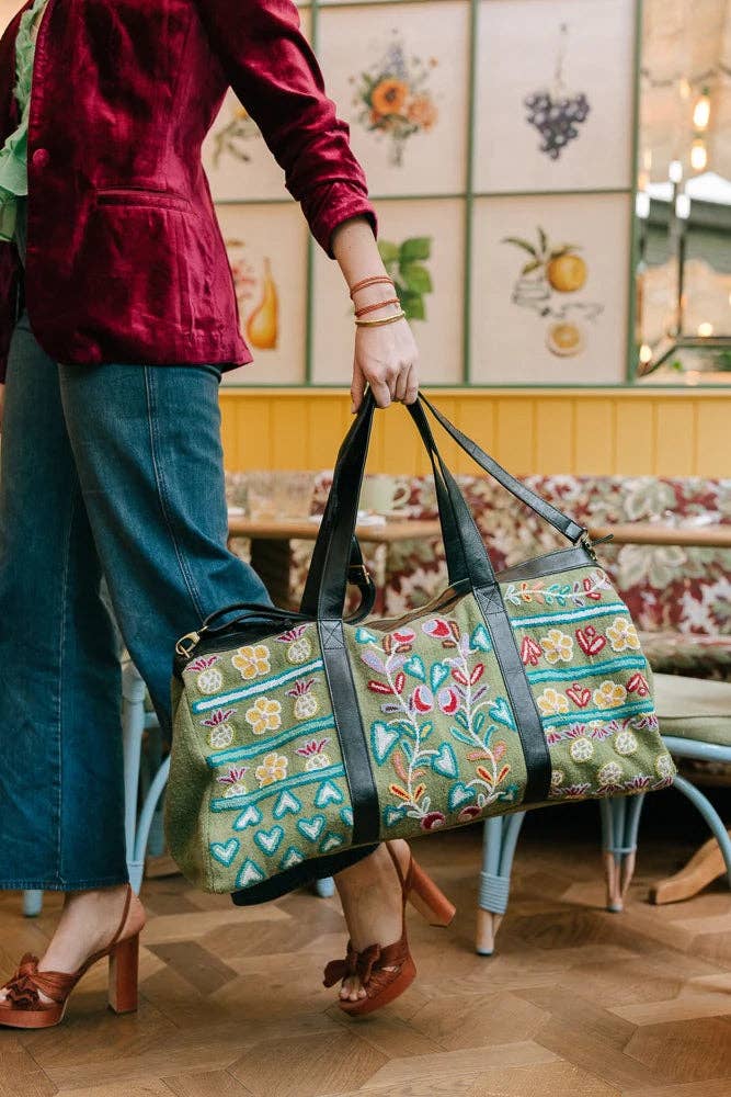 Noonday - Wholesale Weekender Bag - Women's - Hand-Embroidered "Flourish Weekender" Duffel Bag4