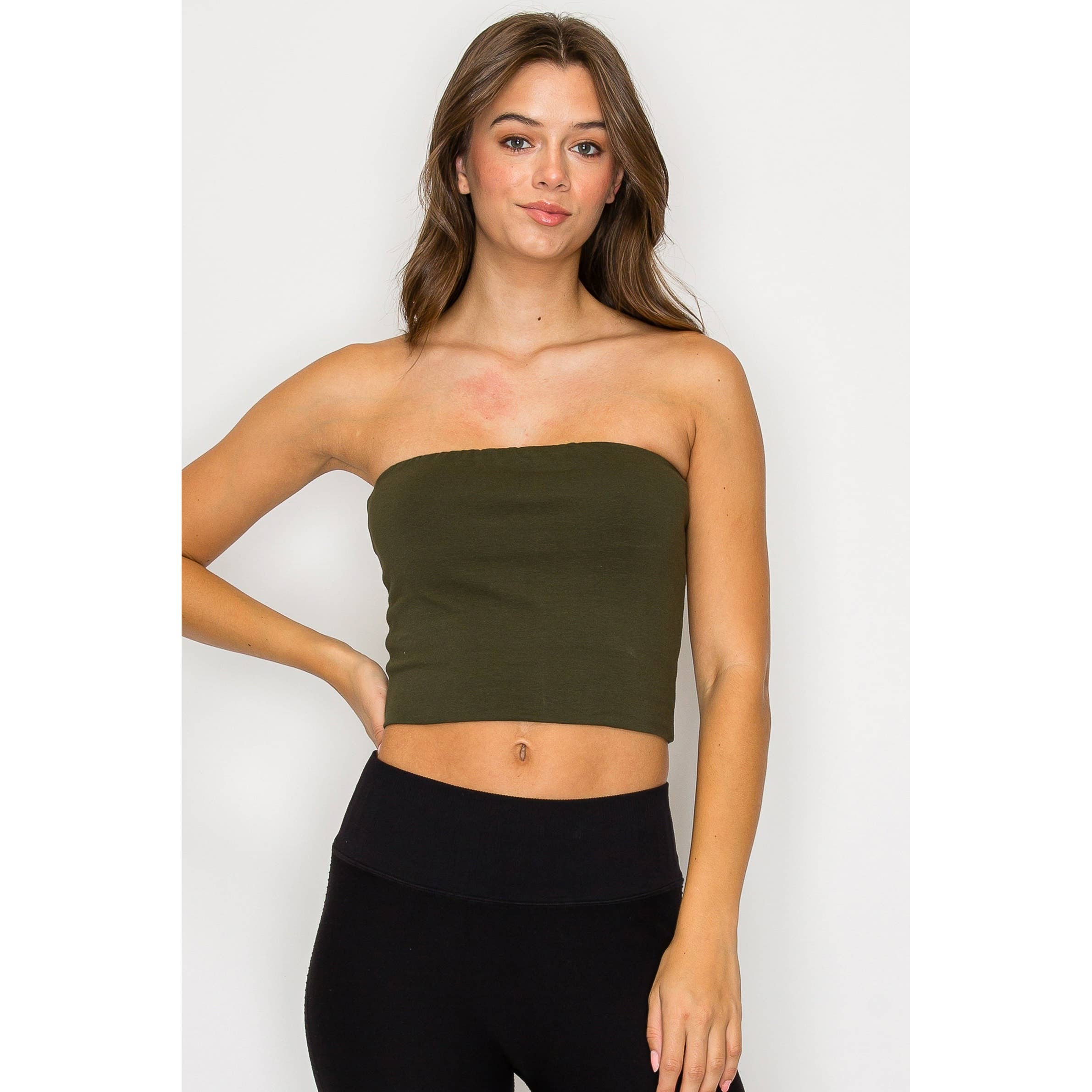 UP CLOTHING - Wholesale Tank Top - Women's - Double Layered Cropped Tube Top3