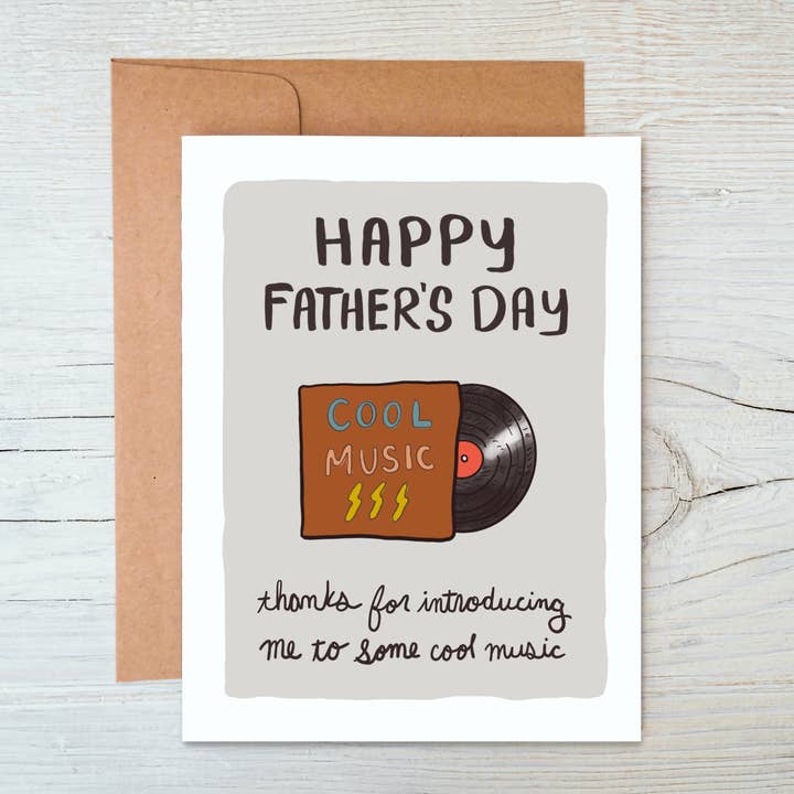 Marigold Press – wholesale Father’s Day card – Hipster Dad Vinyl Record Father’s Day Card