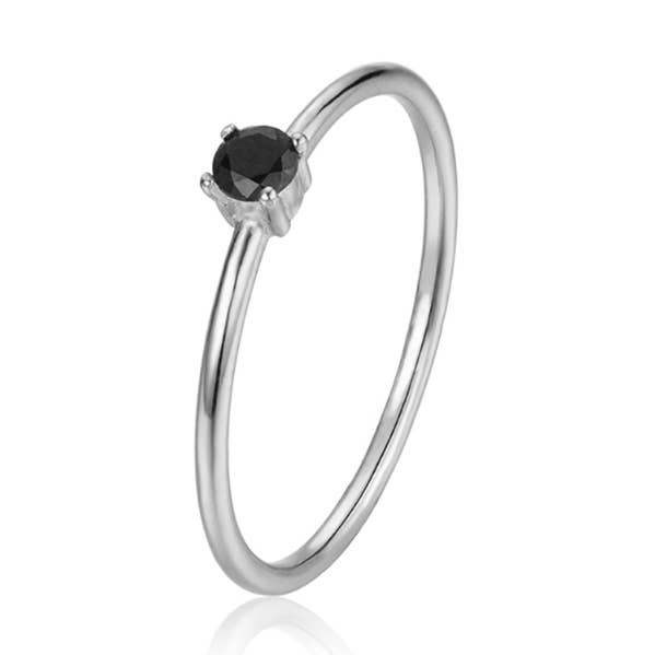 Ring mit Zirkonia - 10 - rhodiniertes Silber für den Großhandel von Buganto