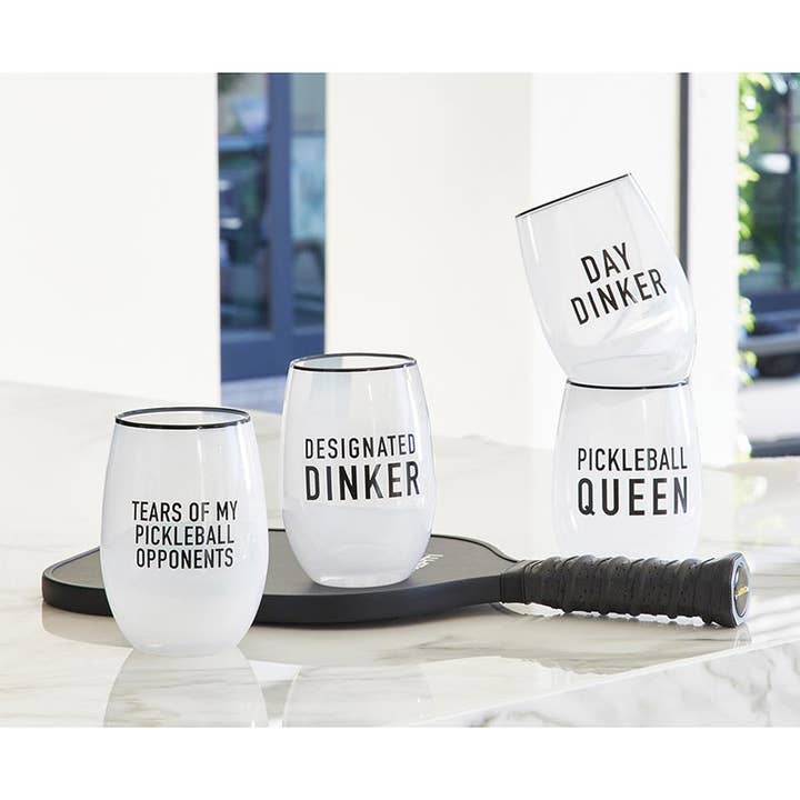 Santa Barbara Design Studio by Creative Brands - Wholesale Wine Glass - Stemless Wine Glass - Tears Pickleball Opponents