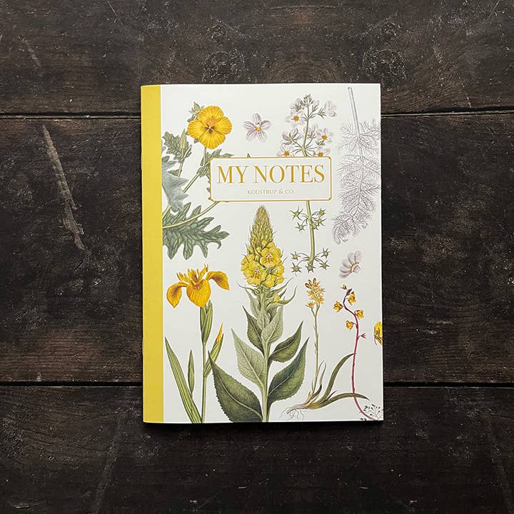 Yellow floral - Note Booklet -Made in Denmark for wholesale by Koustrupco