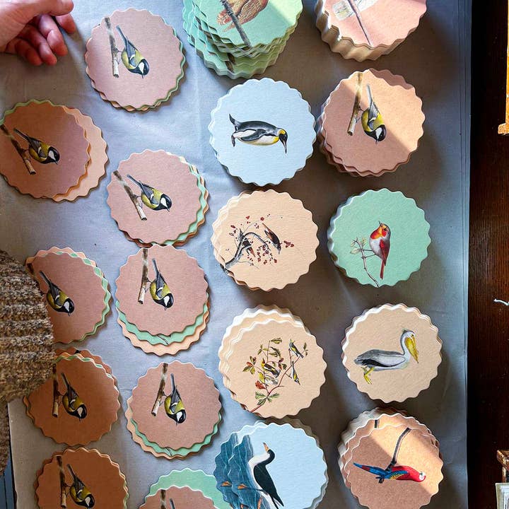 30x40 - Wholesale Onderzetters - Set van 10 onderzetters met vogelmotieven 🦉🦜🐦6