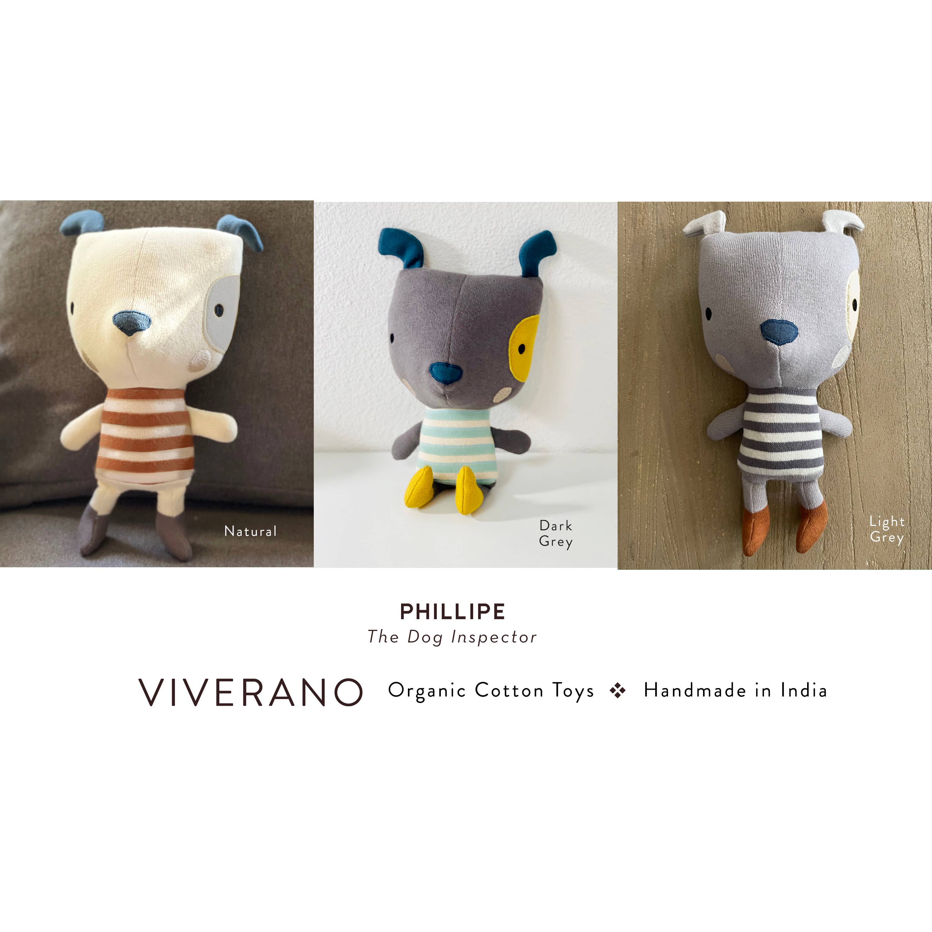 Viverano Organics - Wholesale Stuffed/Plush Toy - Kids & Baby - Phillipe Dog Organic Cotton Stuffed Animal Baby Kid Toy8