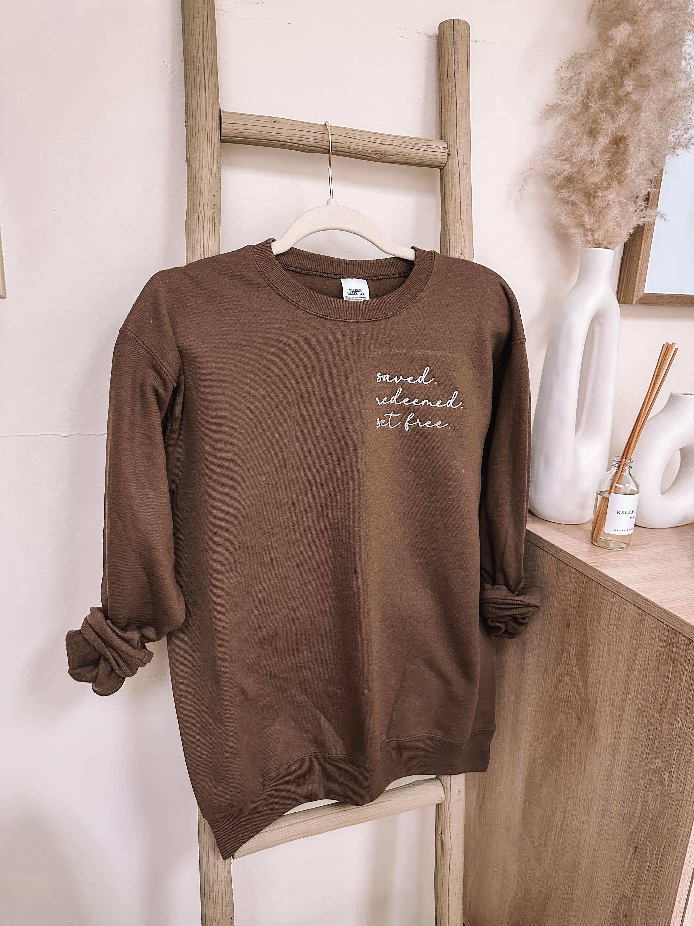 Honey Soul LLC - Wholesale Sweatshirt - Women's - Embroidered Saved. Redeemed. Set Free. Sweatshirt8
