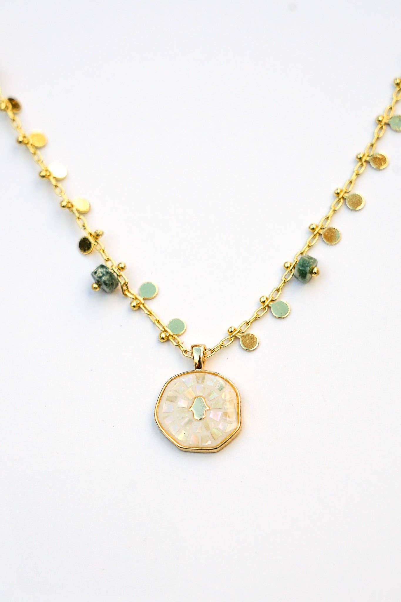 Bali Queen - Wholesale Pendant/Charm Necklace - Hamsa Shine Light Coin Necklace6