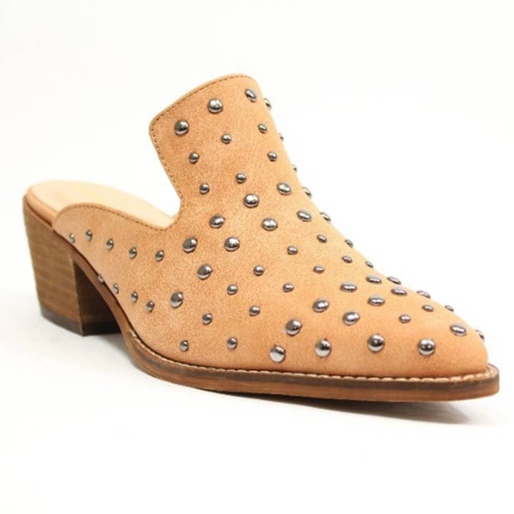 Arider Girl CARA STUDS Women Block Heel Pointy Toe Mules and other Purchase Wholesale studded mules. Free Returns & Net 60 Terms on Faire trending on Faire.