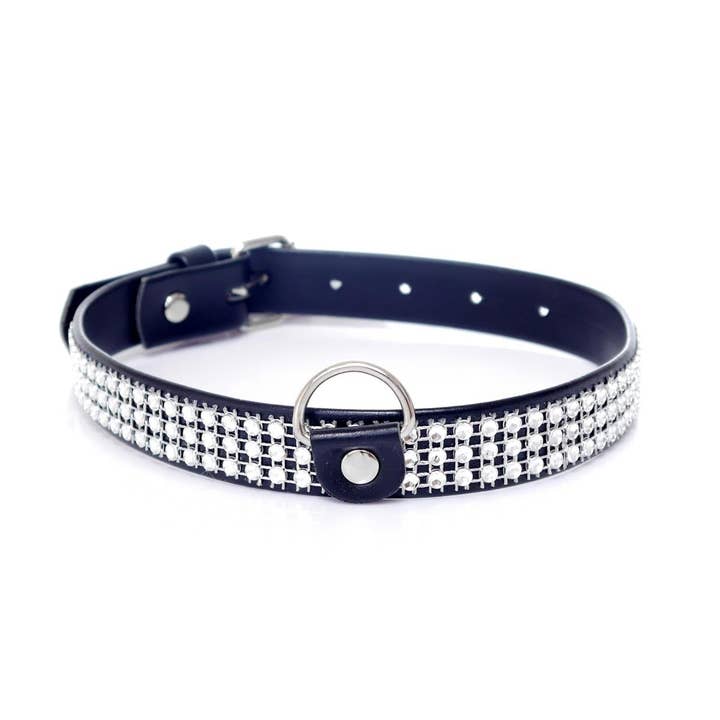 Kinky Pleasure – Engroshandel Halsbånd - Kat/hund – Bossoftoys - 33-00099 - Halsbånd - Nitter - Lille - Sølv - Diamanter