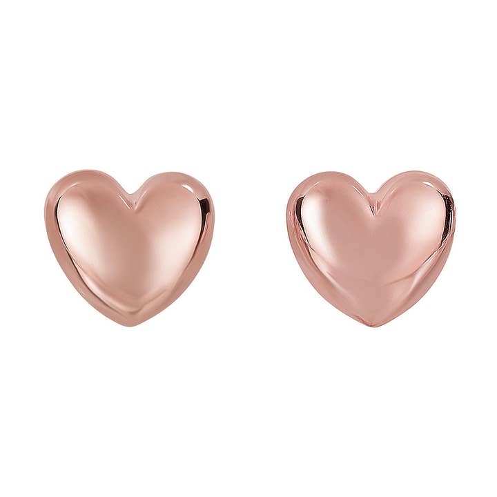 Boucles d'oreilles fantaisie en or rose 14 carats brillant 11 x 10,3 mm avec fermoir à pousser pour la vente par The Diamond Deal