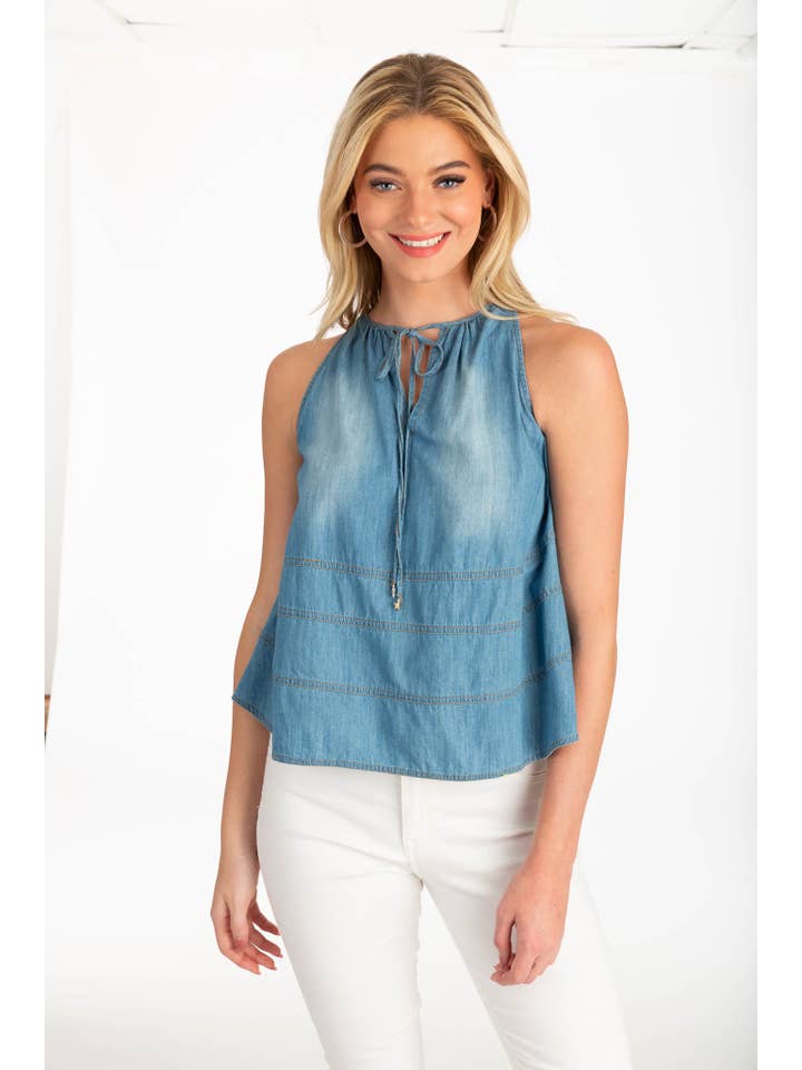 MEDIUM WASH TIERED TANK for wholesale on Faire1